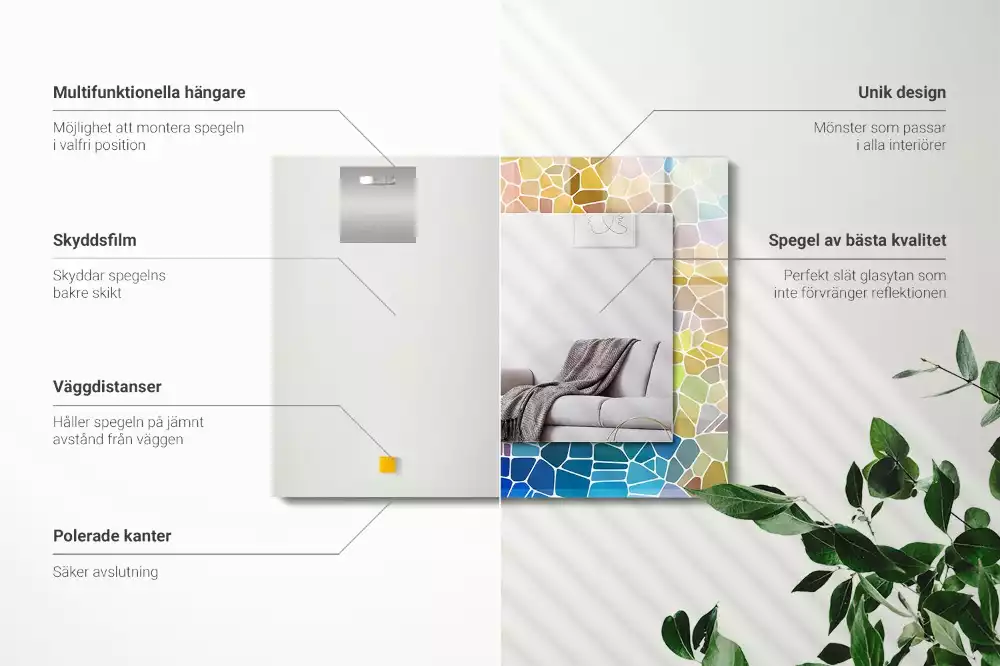 Oglindă imprimată Mozaic colorat abstract