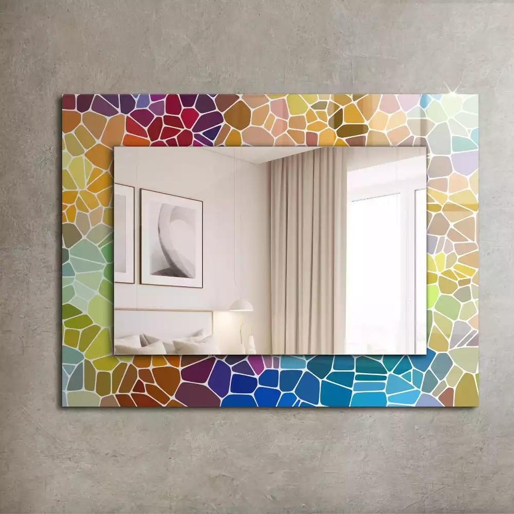 Oglindă imprimată Mozaic colorat abstract