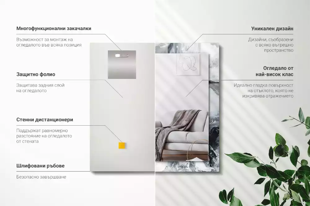 Decorațiuni de perete cu oglinzi Compoziție picturală abstractă