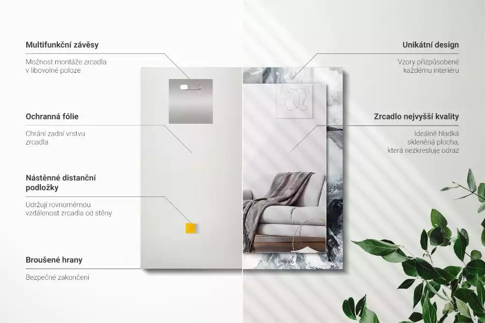 Decorațiuni de perete cu oglinzi Compoziție picturală abstractă