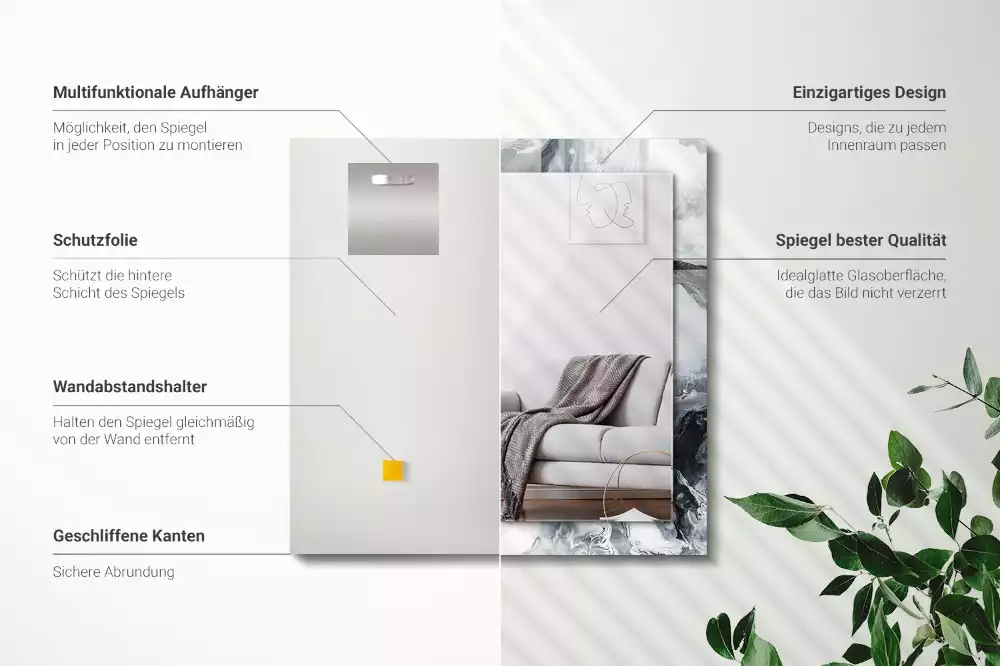 Decorațiuni de perete cu oglinzi Compoziție picturală abstractă