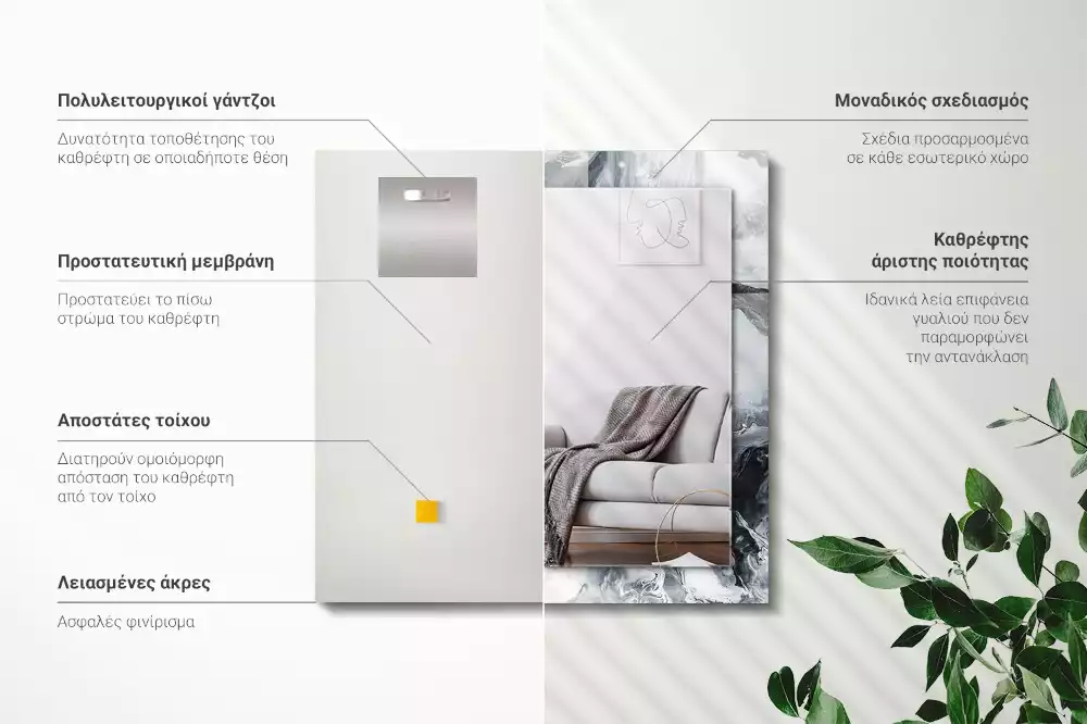 Decorațiuni de perete cu oglinzi Compoziție picturală abstractă