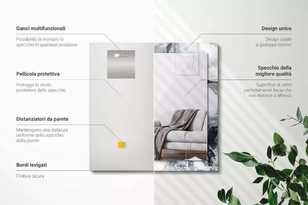 Decorațiuni de perete cu oglinzi Compoziție picturală abstractă