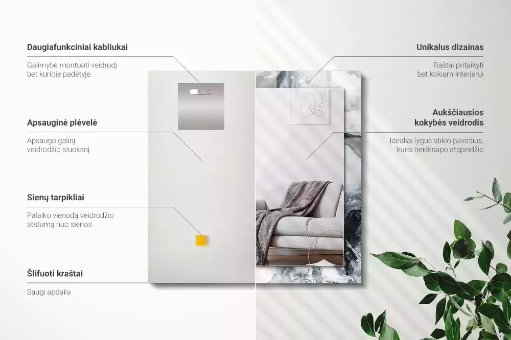 Decorațiuni de perete cu oglinzi Compoziție picturală abstractă