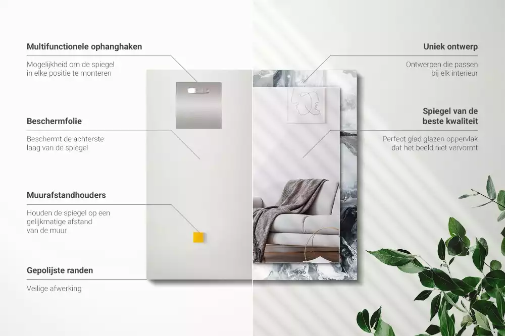 Decorațiuni de perete cu oglinzi Compoziție picturală abstractă