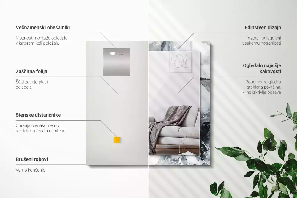 Decorațiuni de perete cu oglinzi Compoziție picturală abstractă