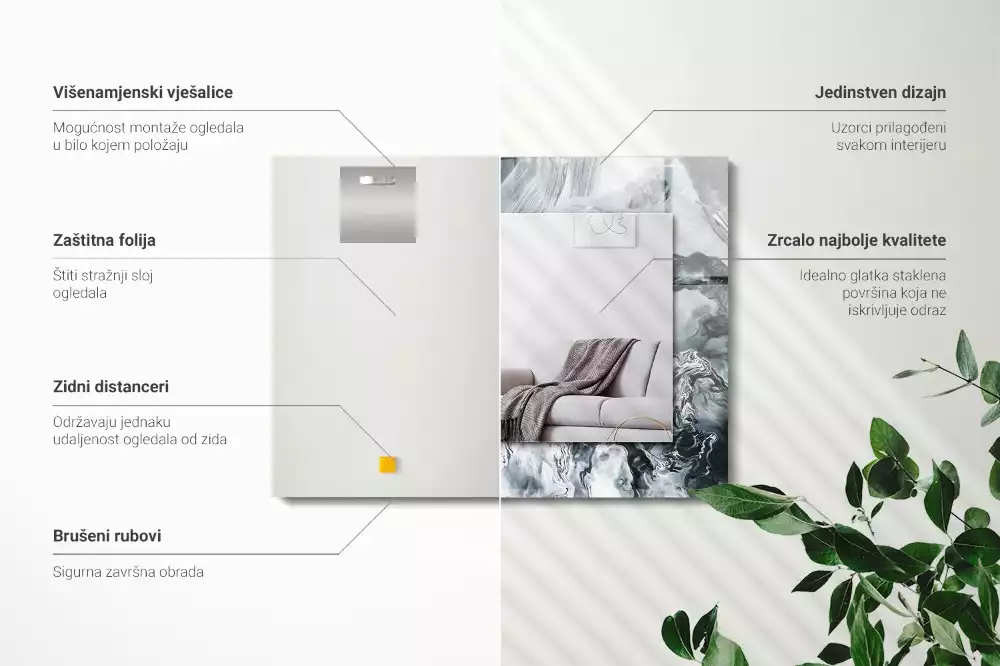 Decorațiuni de perete cu oglinzi Compoziție picturală abstractă