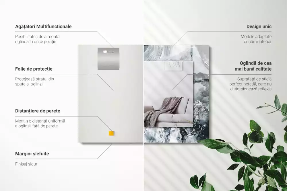 Decorațiuni de perete cu oglinzi Compoziție picturală abstractă