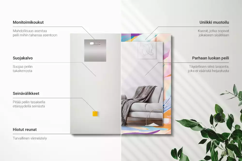 Decorațiuni perete cu oglindă Tușe colorate abstracte