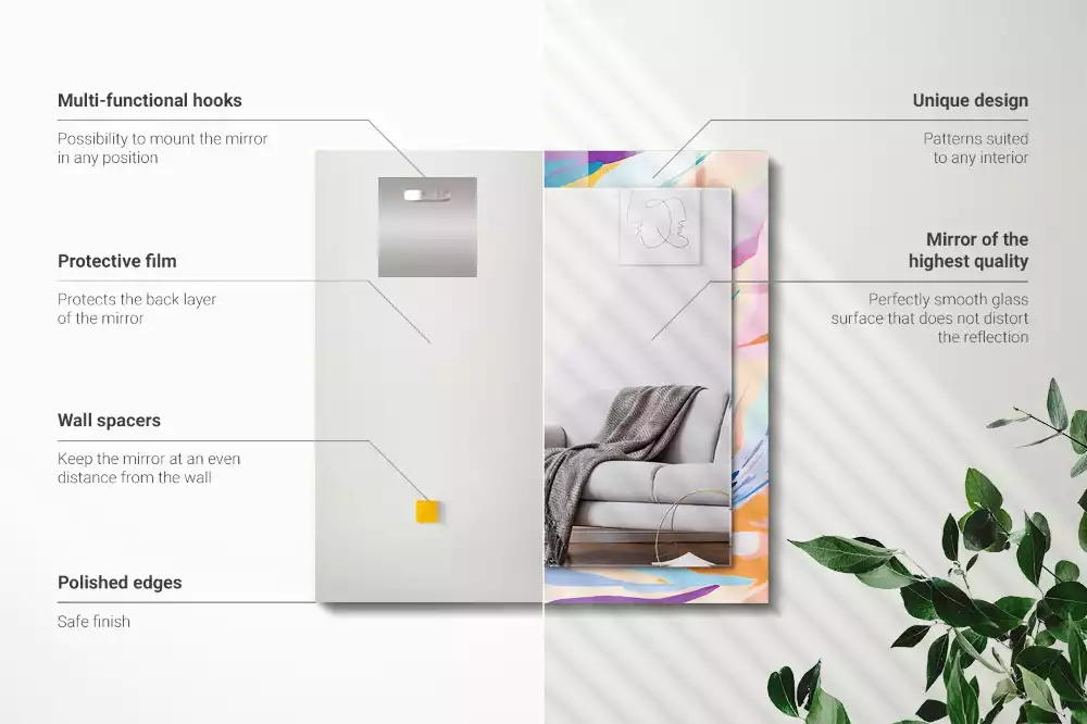 Decorațiuni perete cu oglindă Tușe colorate abstracte