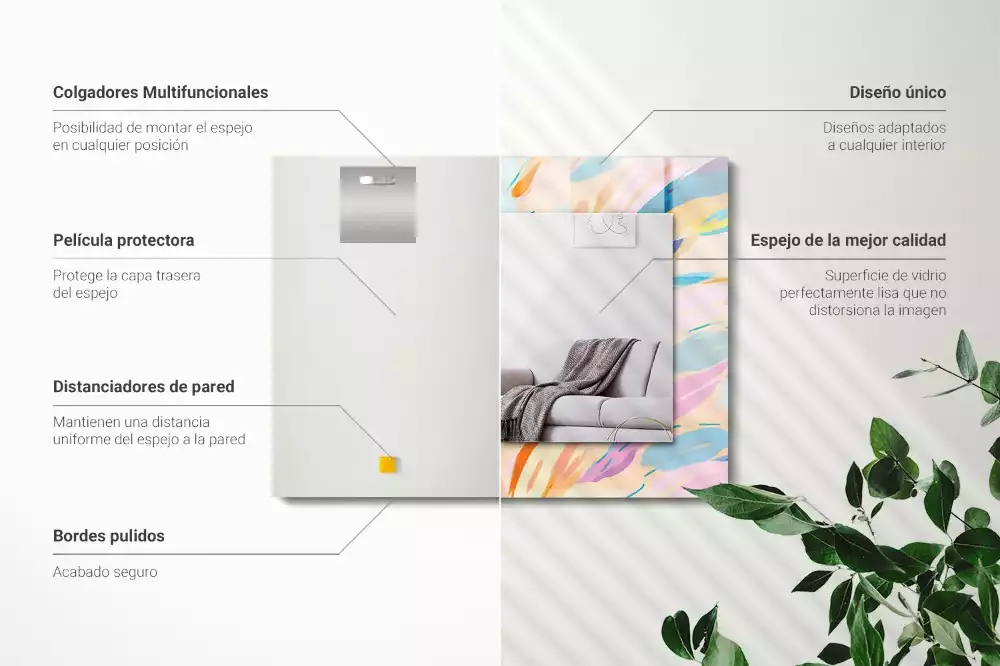 Decorațiuni perete cu oglindă Tușe colorate abstracte