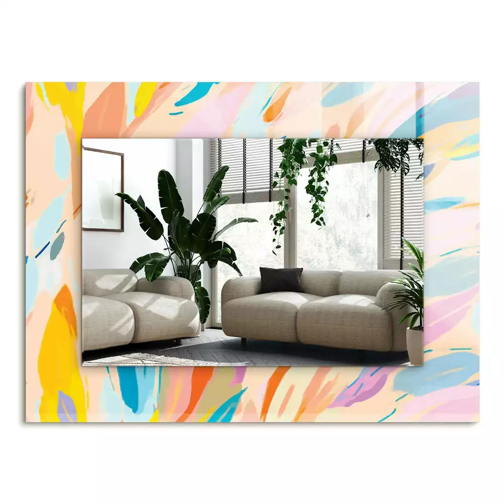 Decorațiuni perete cu oglindă Tușe colorate abstracte