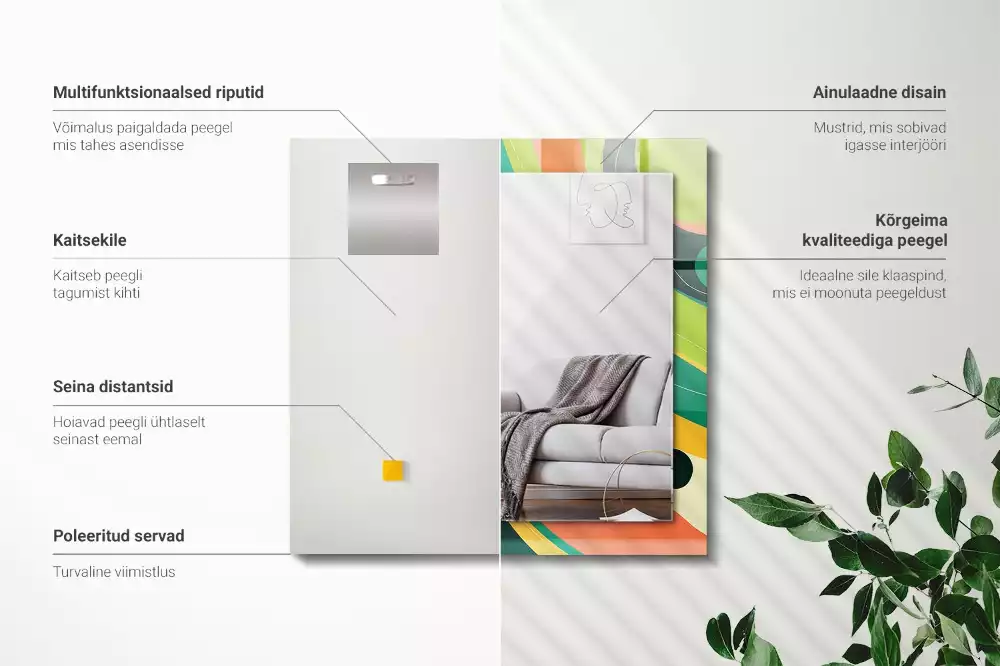 Oglindă imprimată Modele abstracte colorate