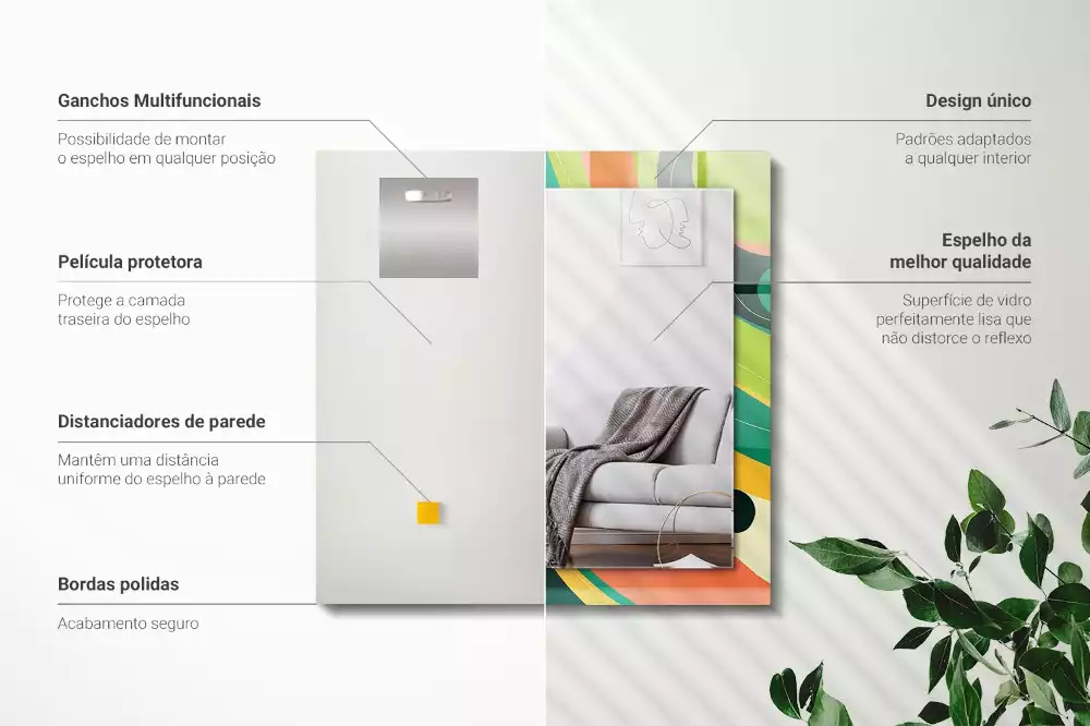 Oglindă imprimată Modele abstracte colorate