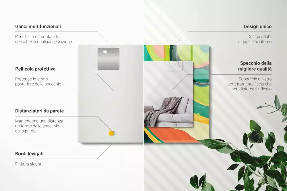 Oglindă imprimată Modele abstracte colorate