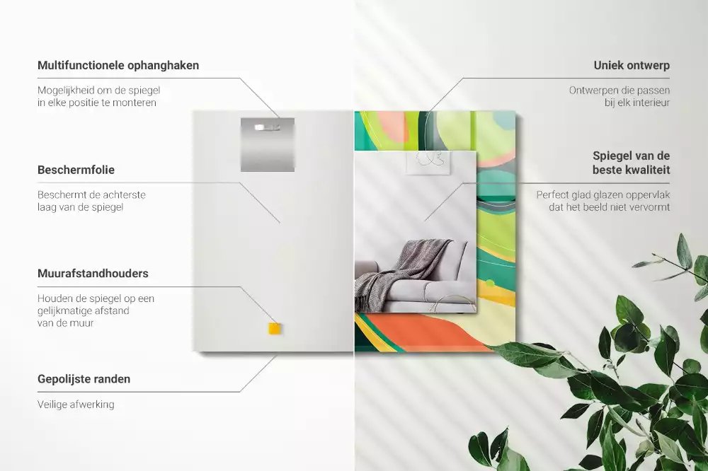 Oglindă imprimată Modele abstracte colorate