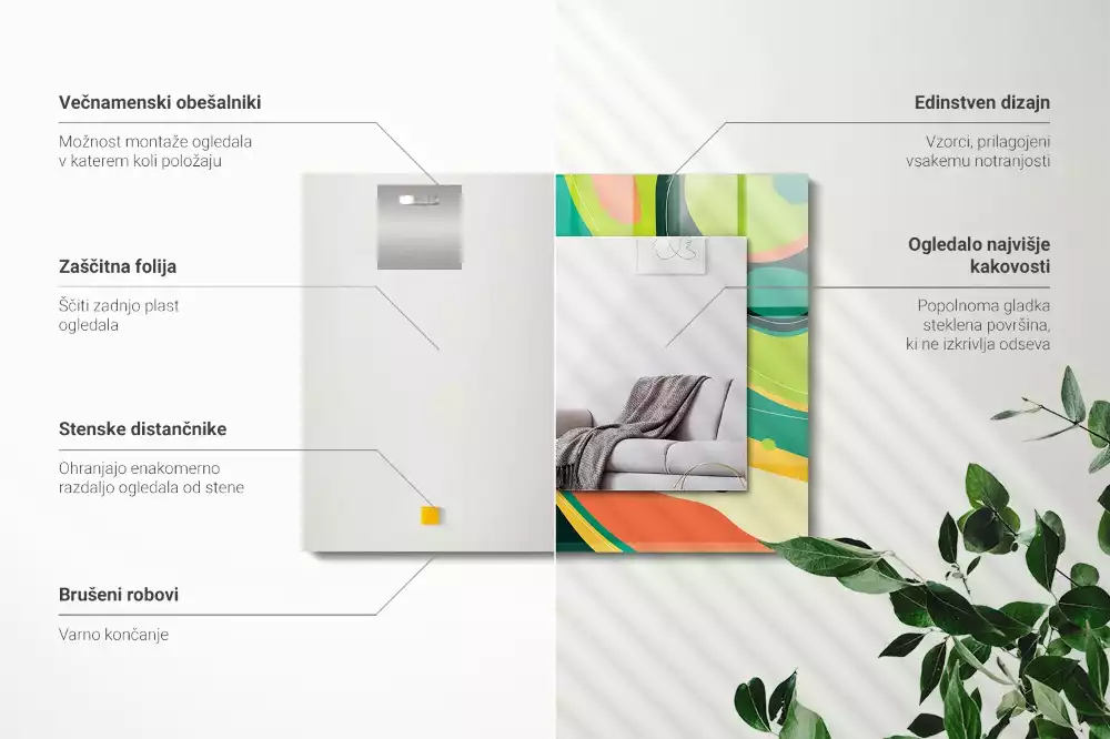 Oglindă imprimată Modele abstracte colorate