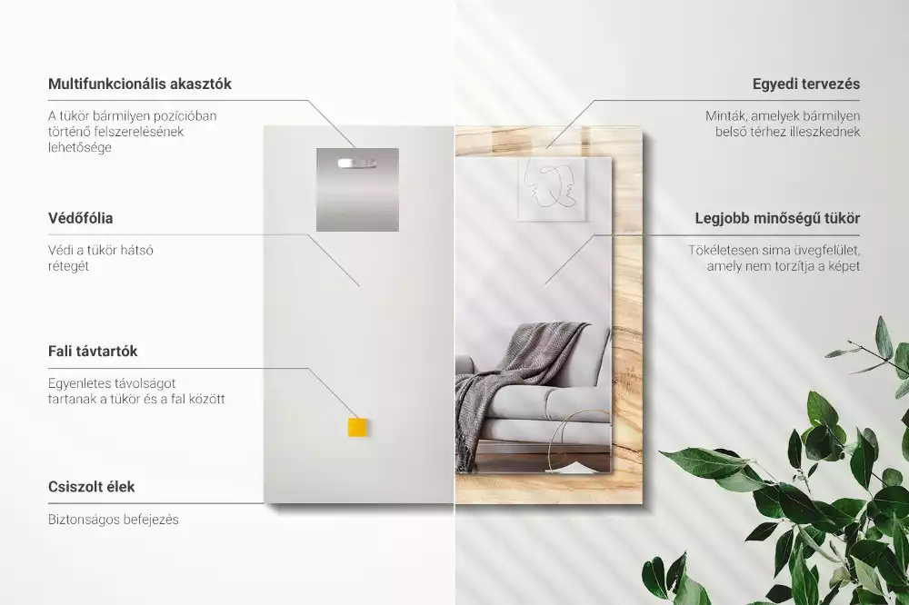 Decorațiuni de perete cu oglinzi Textură inele de lemn