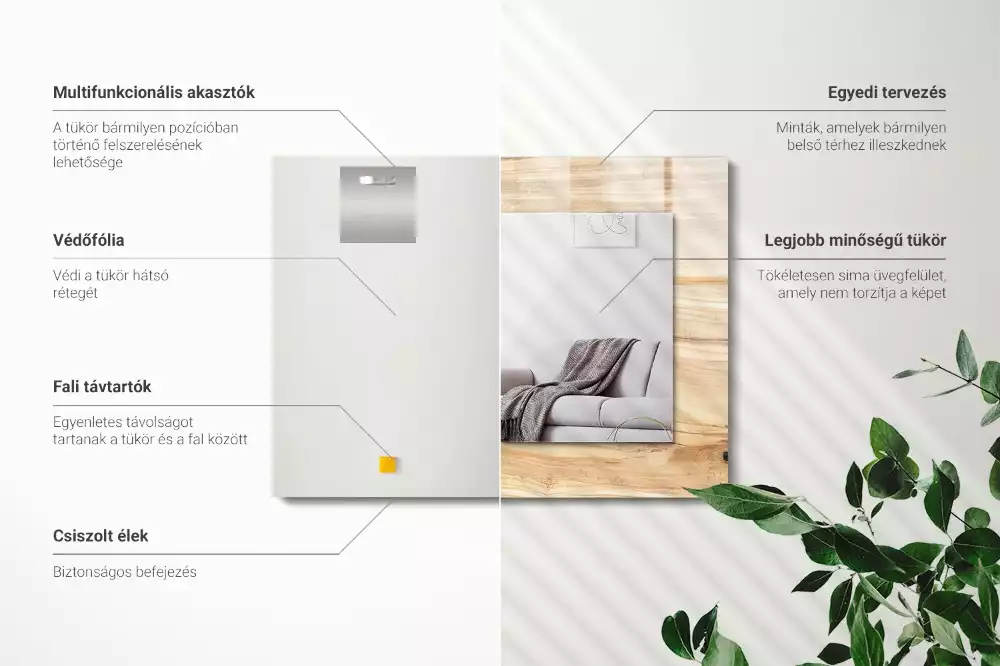 Decorațiuni de perete cu oglinzi Textură inele de lemn