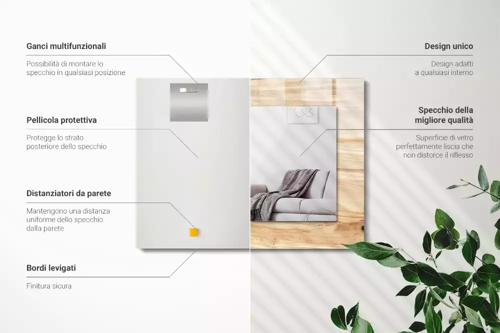 Decorațiuni de perete cu oglinzi Textură inele de lemn