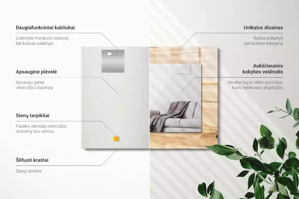 Decorațiuni de perete cu oglinzi Textură inele de lemn