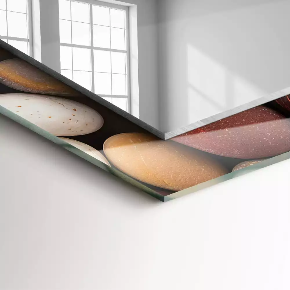 Decorațiuni perete cu oglindă Pietre netede colorate