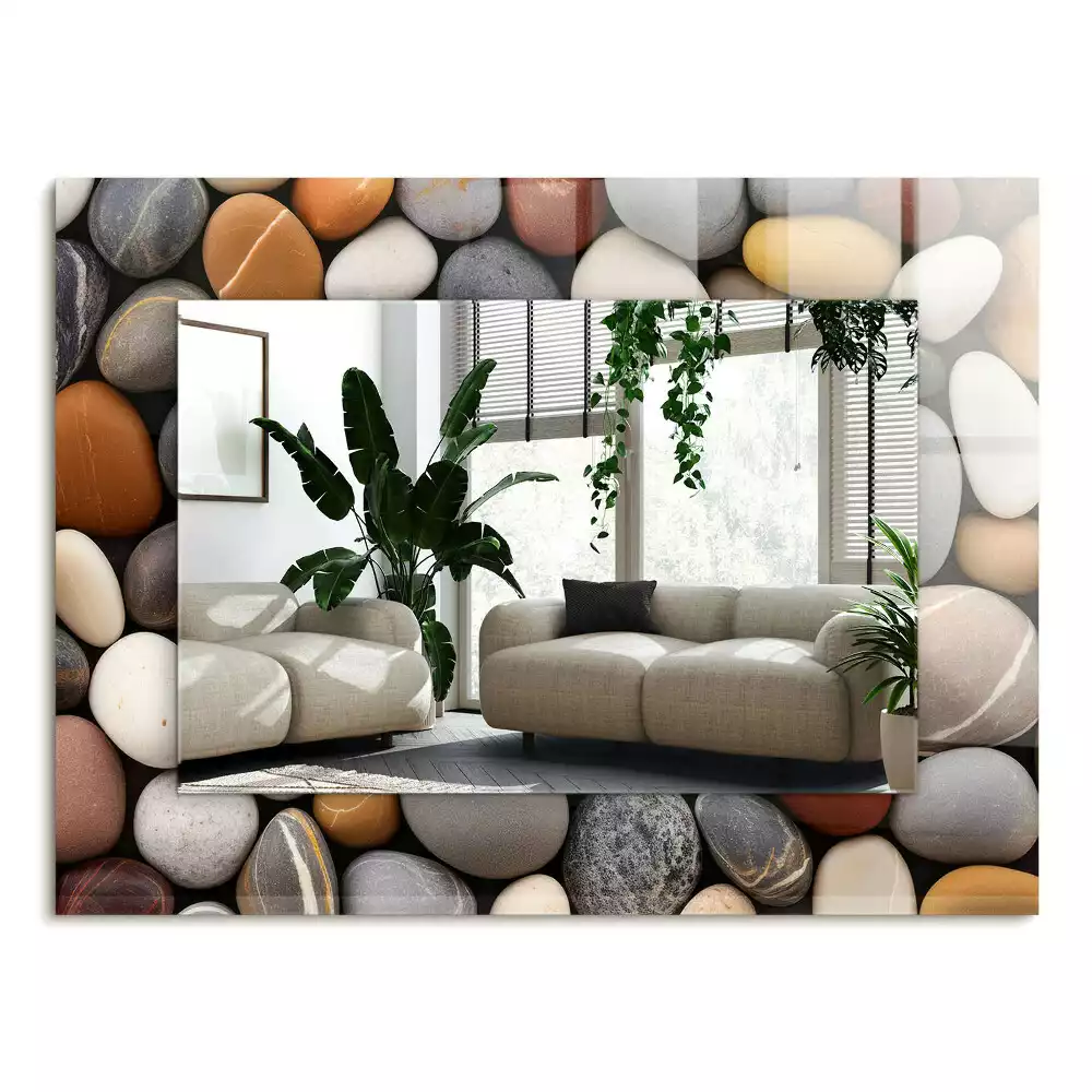Decorațiuni perete cu oglindă Pietre netede colorate