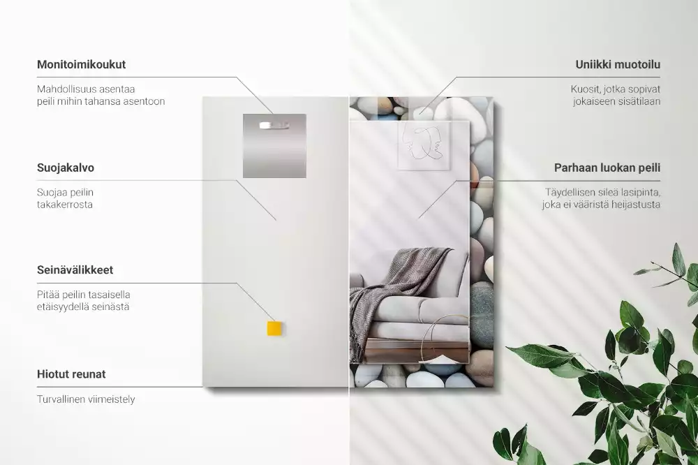 Oglindă imprimată Pietre netede colorate