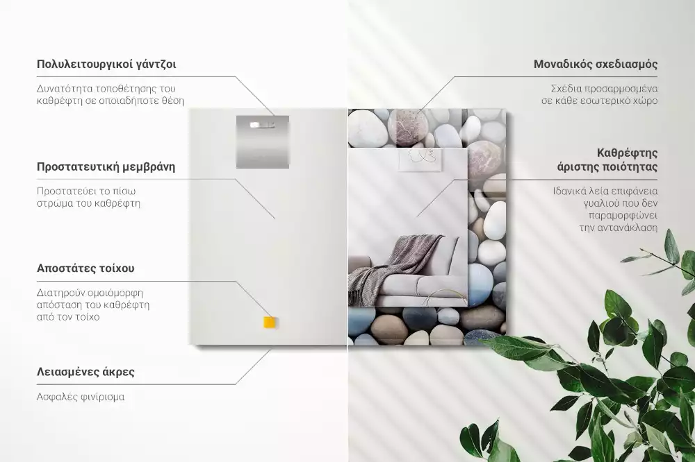 Oglindă imprimată Pietre netede colorate