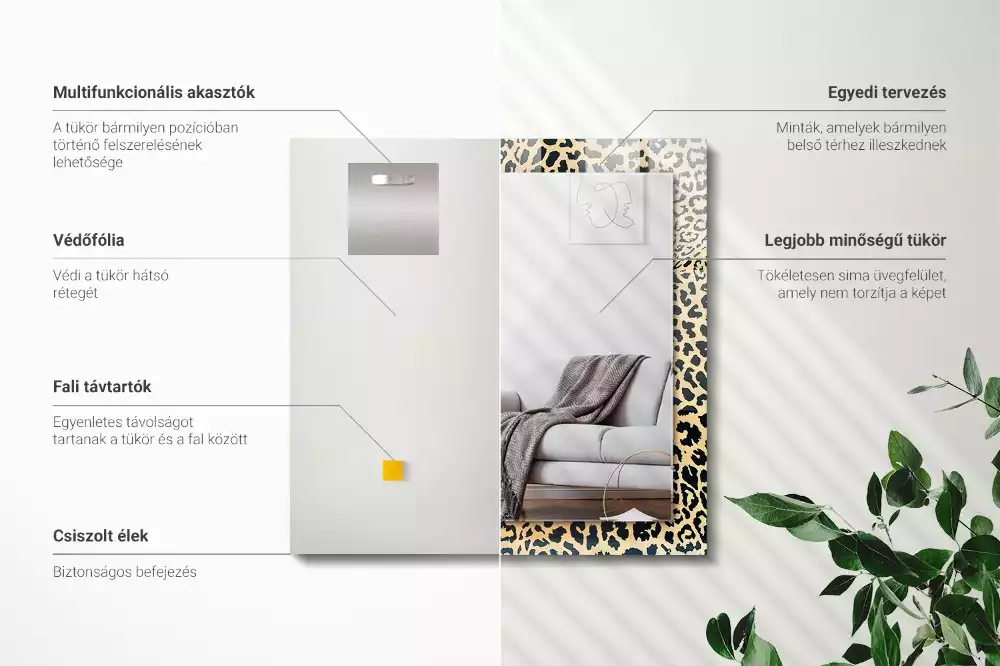 Decorațiuni de perete cu oglinzi Model leopard