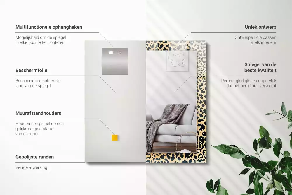 Decorațiuni de perete cu oglinzi Model leopard