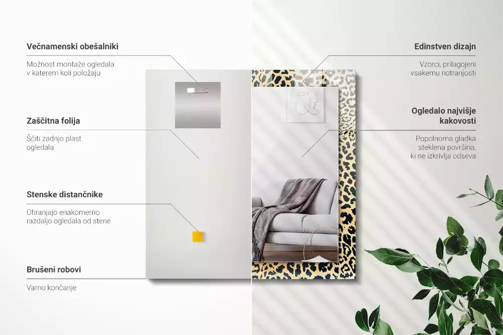 Decorațiuni de perete cu oglinzi Model leopard