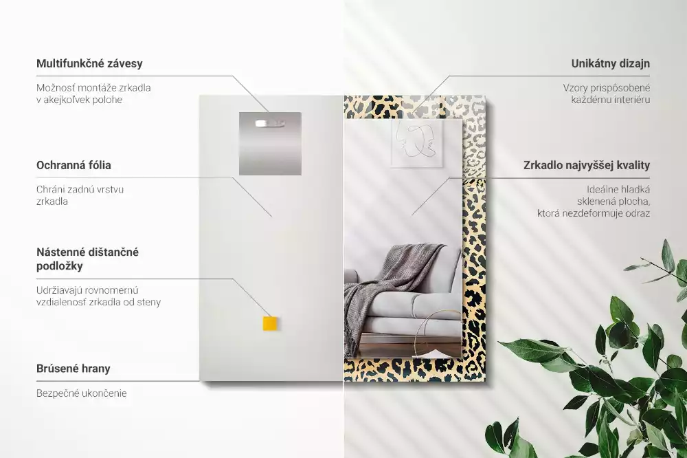 Decorațiuni de perete cu oglinzi Model leopard