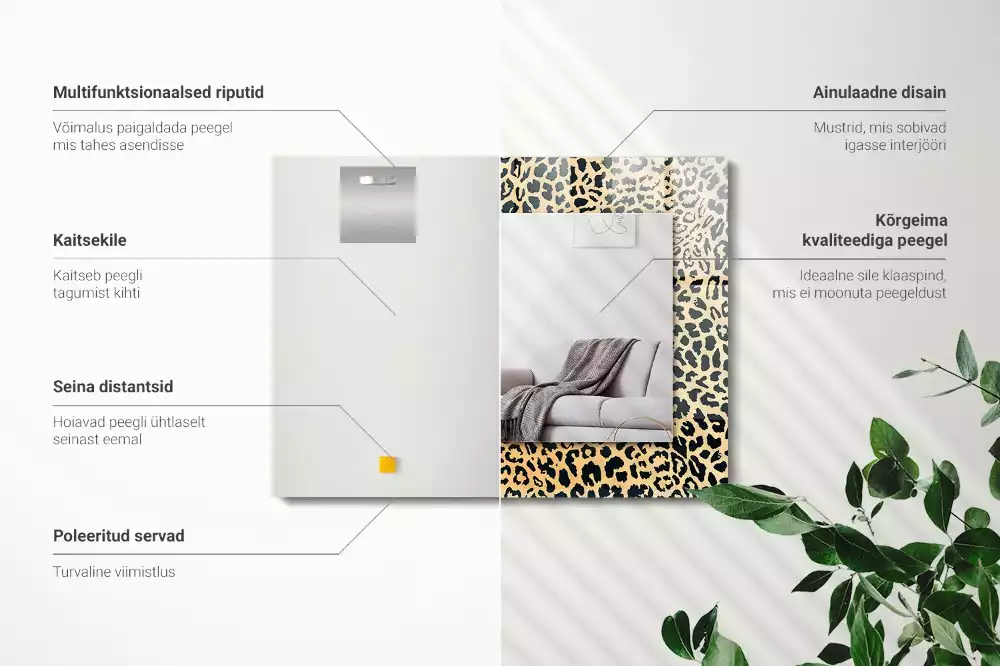 Decorațiuni de perete cu oglinzi Model leopard