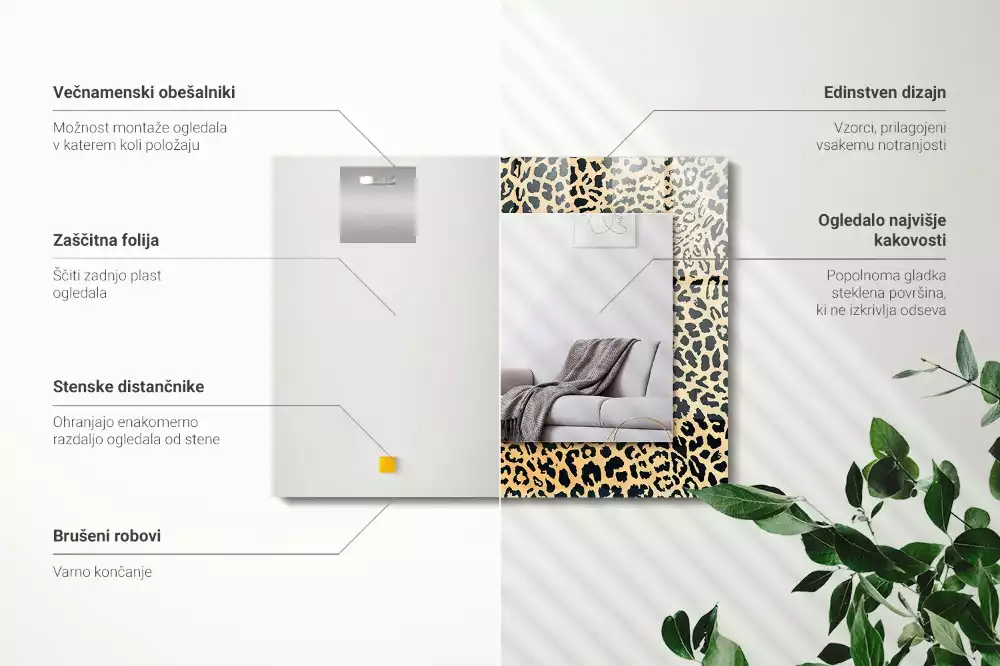 Decorațiuni de perete cu oglinzi Model leopard