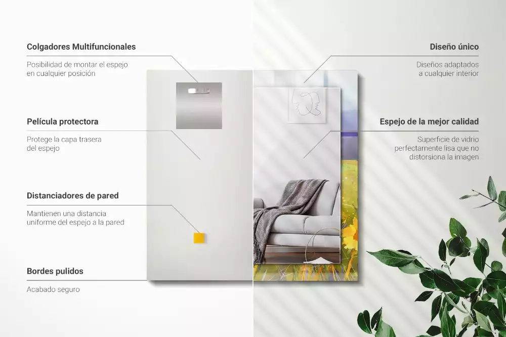 Decorațiuni perete cu oglindă Câmp de floarea-soarelui