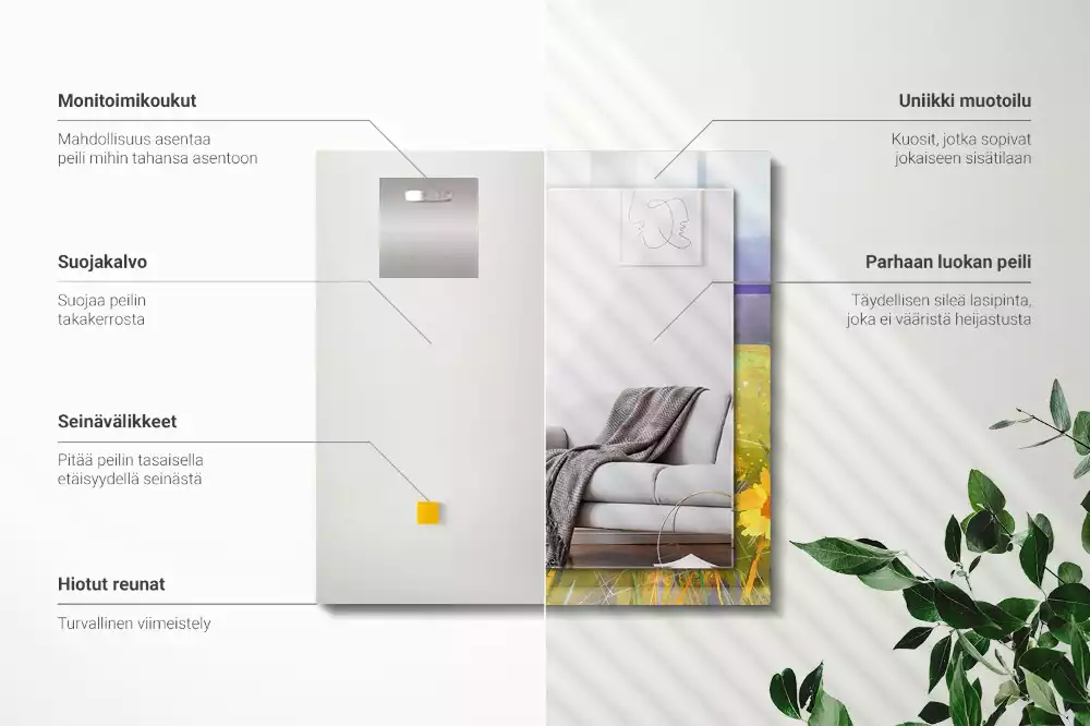 Decorațiuni perete cu oglindă Câmp de floarea-soarelui