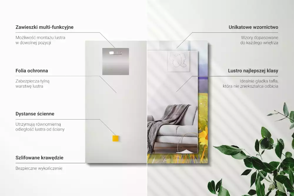 Decorațiuni perete cu oglindă Câmp de floarea-soarelui