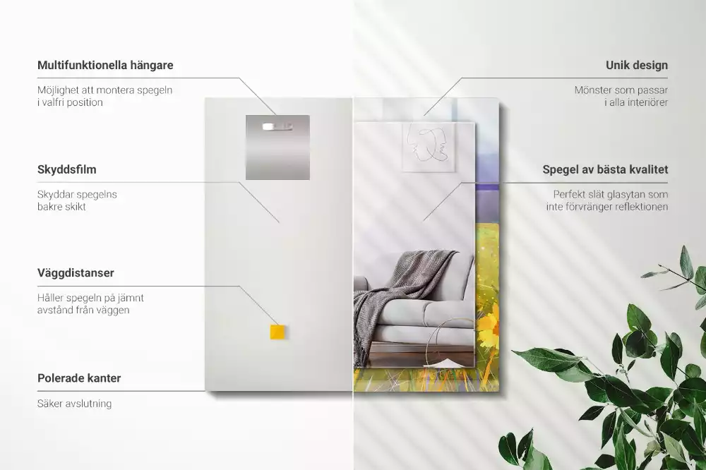 Decorațiuni perete cu oglindă Câmp de floarea-soarelui