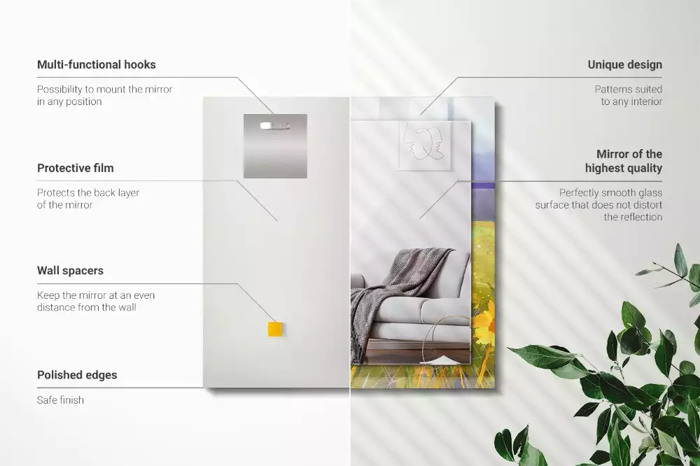 Decorațiuni perete cu oglindă Câmp de floarea-soarelui