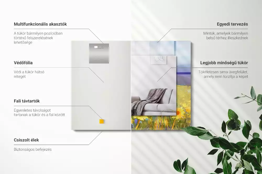 Decorațiuni perete cu oglindă Câmp de floarea-soarelui