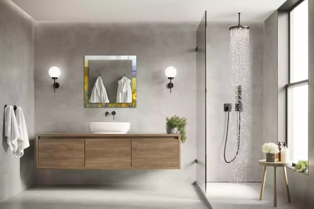 Decorațiuni perete cu oglindă Câmp de floarea-soarelui