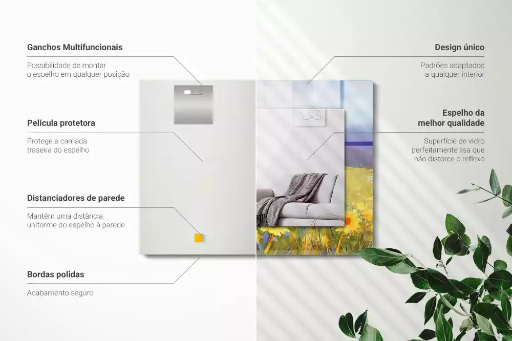 Decorațiuni perete cu oglindă Câmp de floarea-soarelui