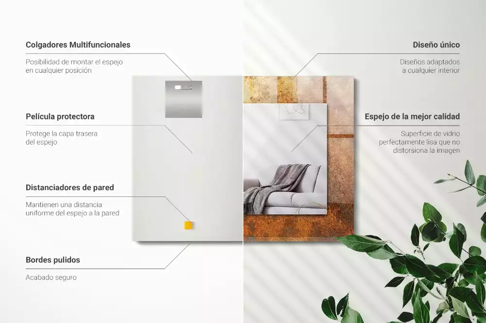 Oglindă imprimată Rugină modernă tablă