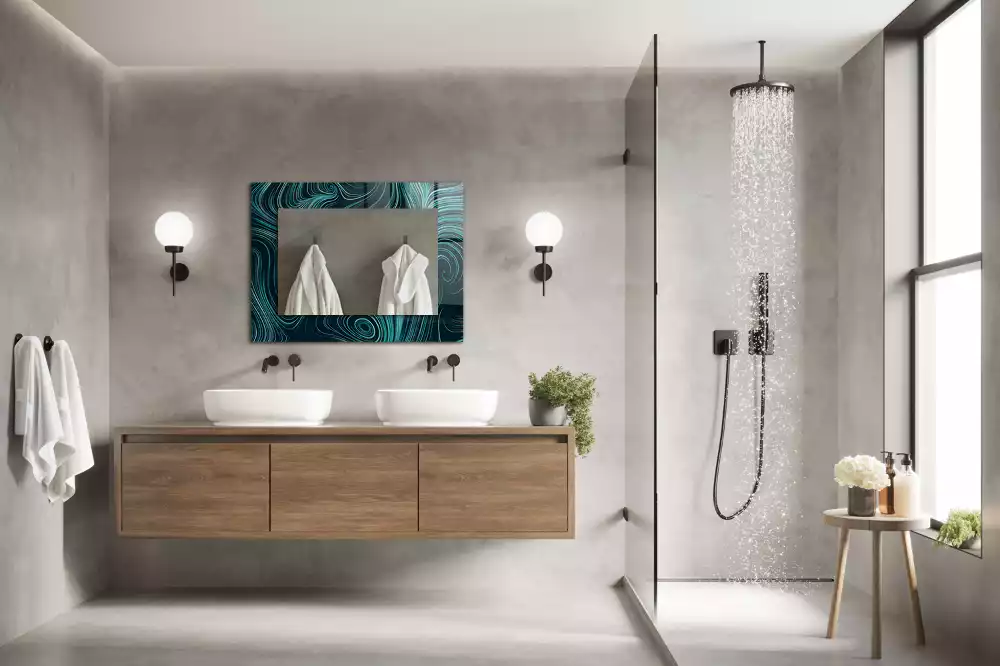 Decorațiuni perete cu oglindă Linii modele abstracte