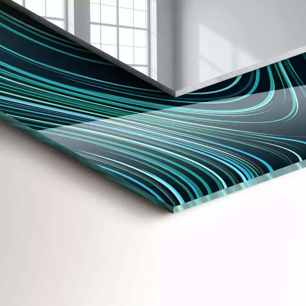 Decorațiuni perete cu oglindă Linii modele abstracte