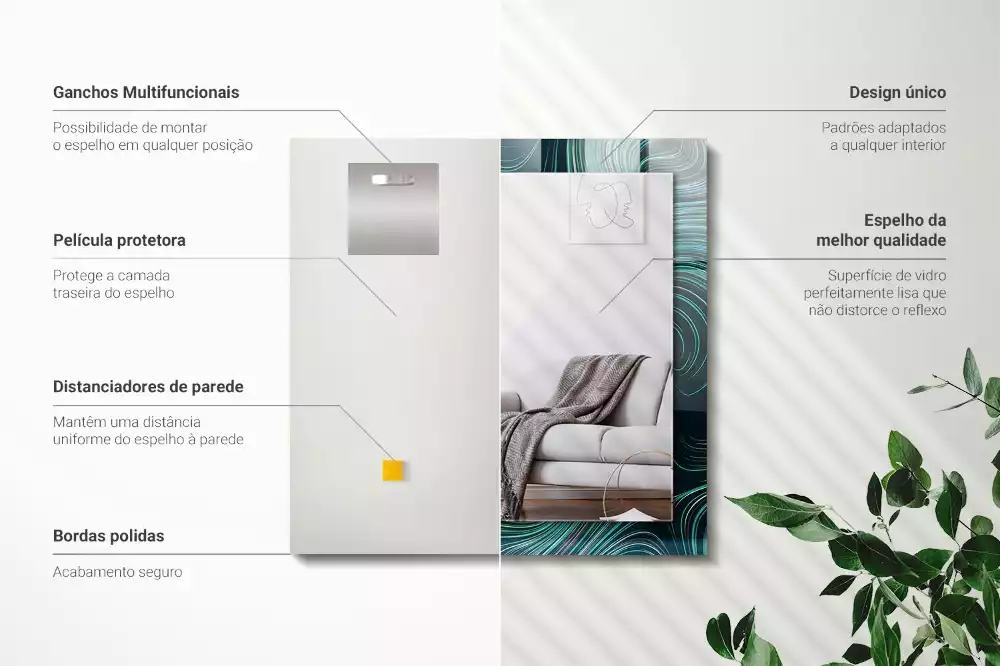 Decorațiuni perete cu oglindă Linii modele abstracte