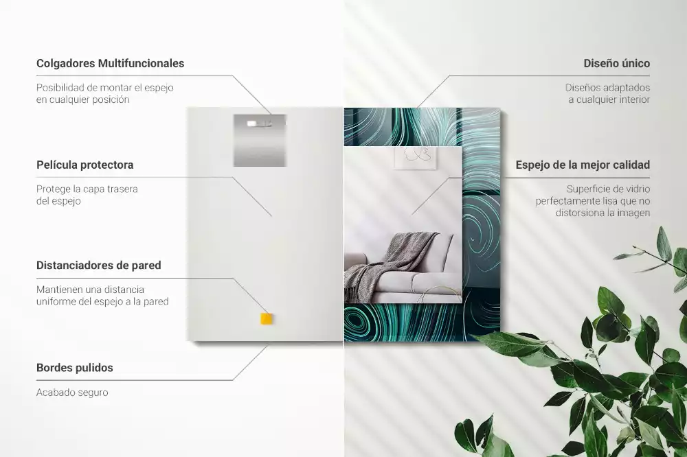 Decorațiuni perete cu oglindă Linii modele abstracte