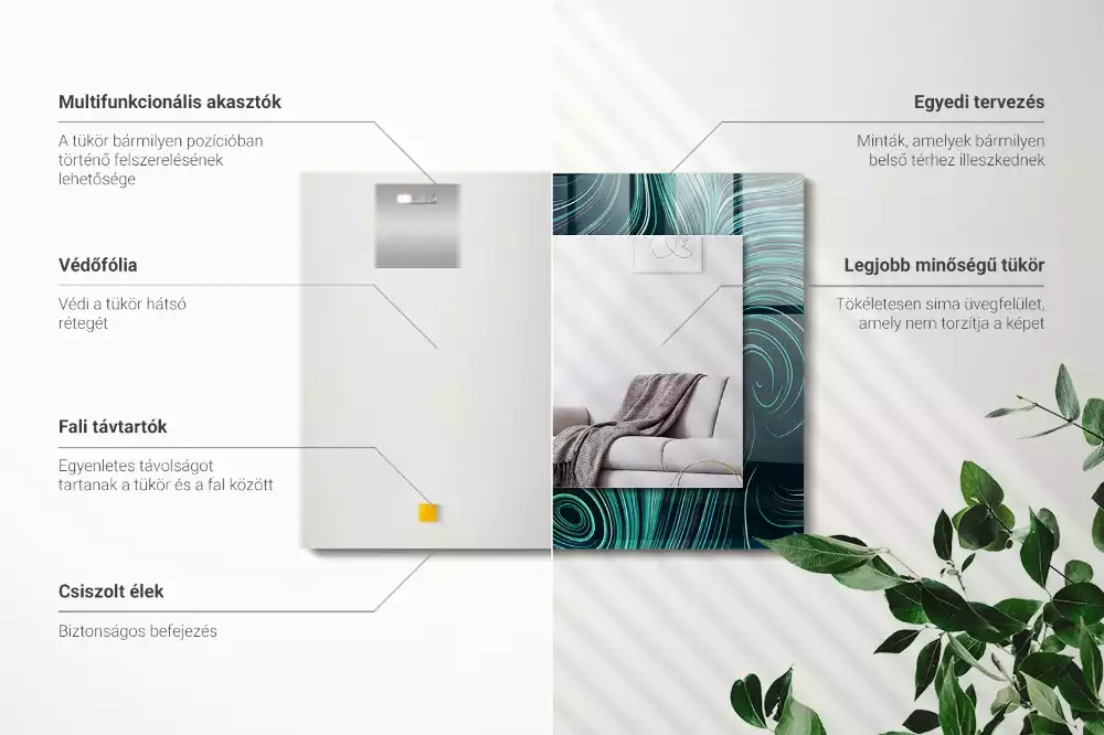 Decorațiuni perete cu oglindă Linii modele abstracte