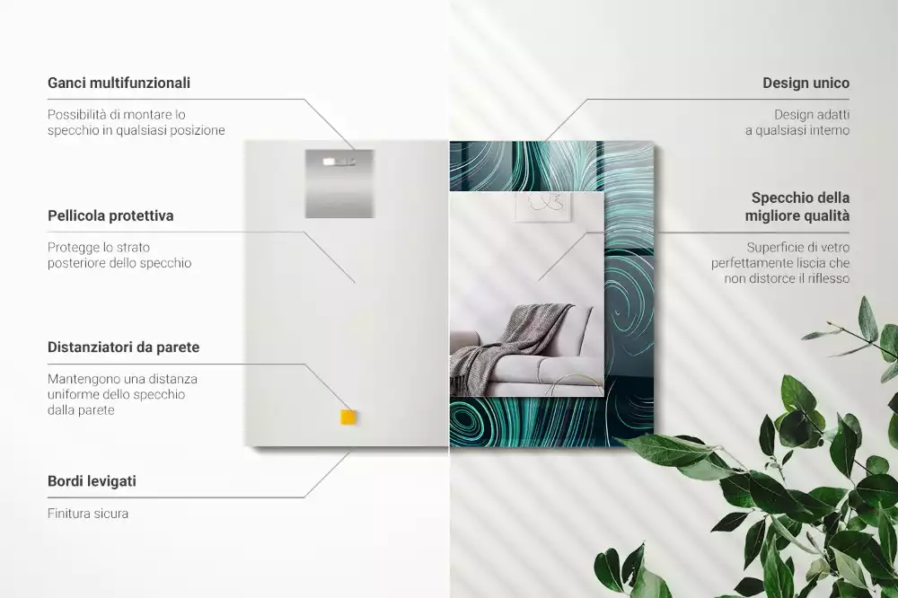 Decorațiuni perete cu oglindă Linii modele abstracte